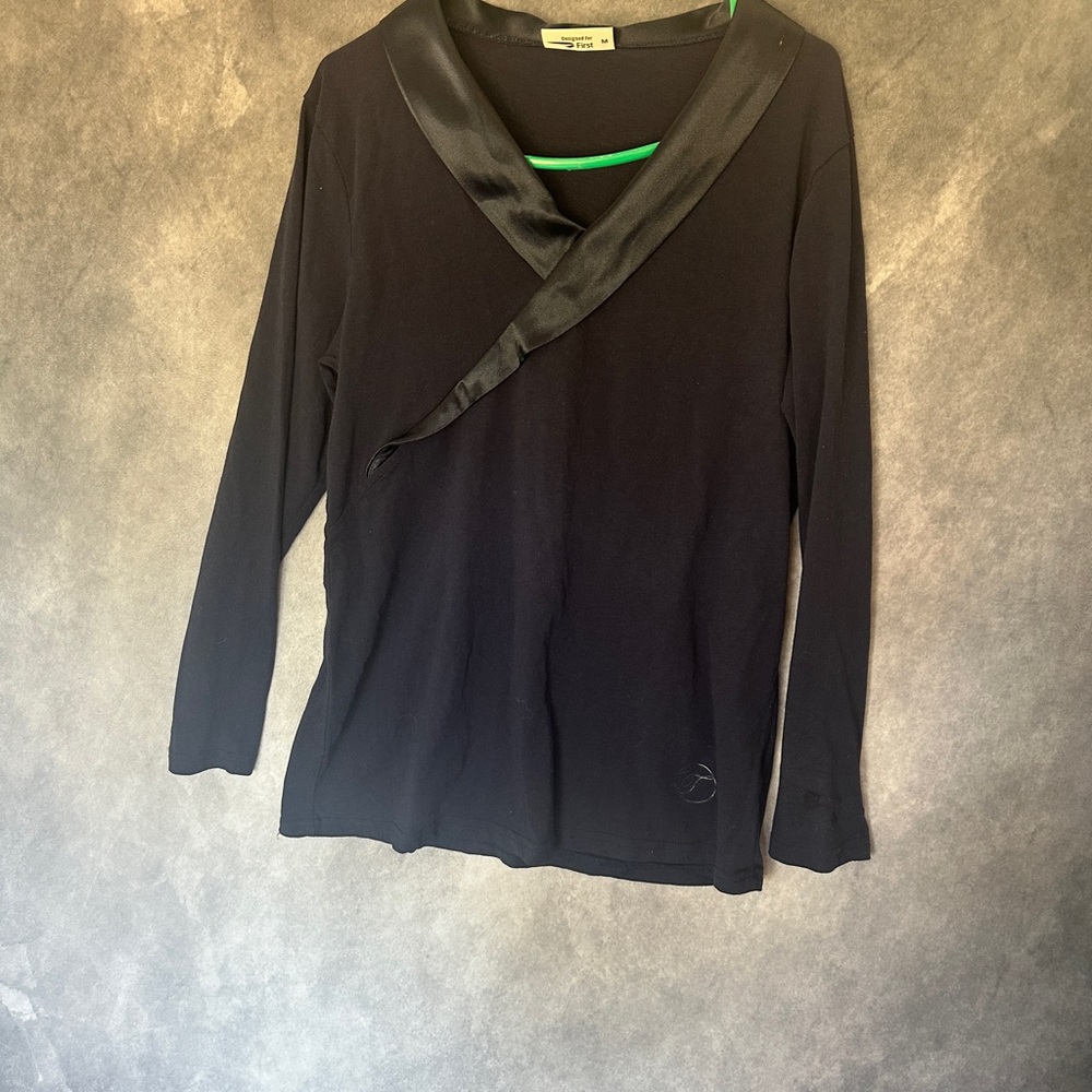Temperley for First Satin Trim Navy Blouse